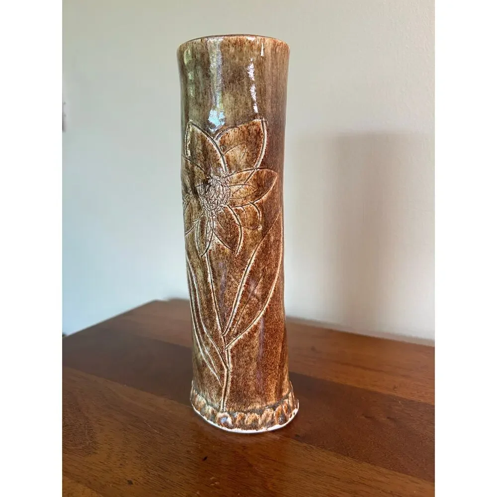 Vintage Studio Pottery Vase Signed by Artist